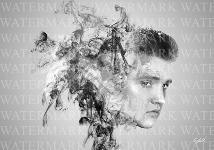Original 1 Off Digital Art on Chromaluxe Metal HD Quality – Elvis Smoketasia
